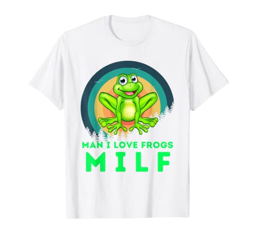 MILF-Man I Love Frogs Funny Saying Frog Retro Hombres Mujeres Camiseta