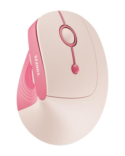 Image of seenda Ergonomic Wireless Mouse, MOU200 Vertical Bluetooth Mouse with 2.4G USB Receiver, Dual Bluetooth, Quiet Clicks, 52 Grip, 3-Level DPI, 116g Right Hand Mouse for Laptop PC Mac Android, Hot Pink