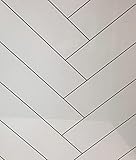 Shower Panels - Large Tongue and Groove Waterproof Cladding Fixings for Home, Bath, Bathroom Wall - Replacement Decorative Panelling, No Grouting-10mm Thick, 1m Wide Chevron High White Gloss