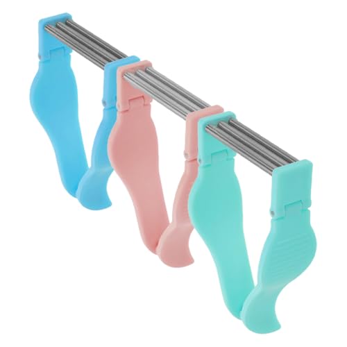 TOYANDONA Depiladora Facial Manual de 3 Piezas en Colores Azul Rosa y Verde Herramienta Portátil para Depilación Femenina de Mentón Labio Superior y Mejillas Uso Seguro para Piel