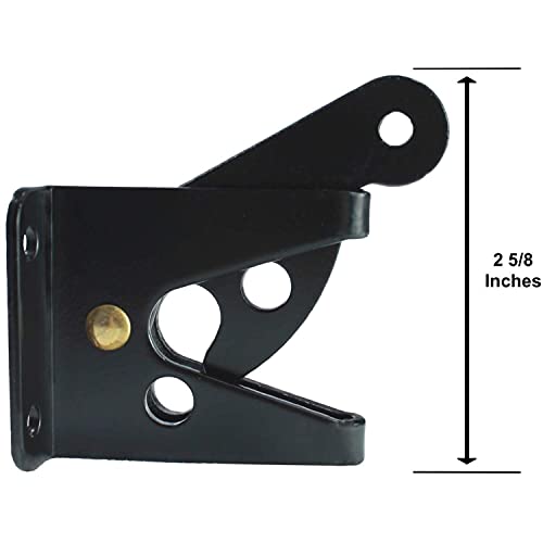 Single Sided Wood Fence Gate Latch - Black - Marine Grade Powder Coated For Long Lasting Looks And Rust Resistance #TOP2