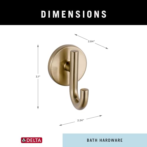 Image of Delta Single Towel Hook for Bathroom or Kitchen| Champagne Bronze | Trinsic Accessories (Pack of 3)