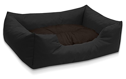 BedDog® colchón para Perro Mimi S hasta XXXL, 26 Colores, Cama, sofá, Cesta para Perro, L Negro/marrón Cover