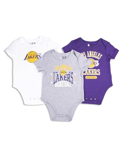Image of Ultra Game Unisex NBA Official Baby Super Soft Cotton 3 Pack Baby Creeper Bodysuit