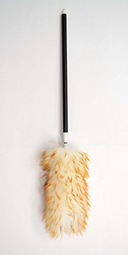Image of Surell Duster - Lambswool Feather Duster with Extendable 30 inch Handle - Anti Static Shearling Duster Head for Cleaning Cars, Ceiling Fans, Furniture, Blinds - Perfect Housewarming Gift