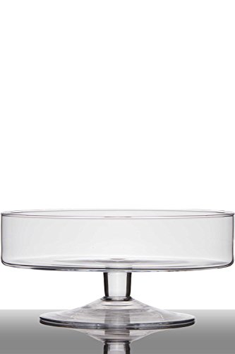 INNA-Glas Ciotola per alimenti CORIE su piede, cilindro/rotondo, trasparente, 13cm, Ø 29cm - Piatto per snack/Vaso in vetro