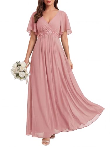 Image of Ever-Pretty Womens V Neck Applique Mother of the Bride Dresses Formal Dress