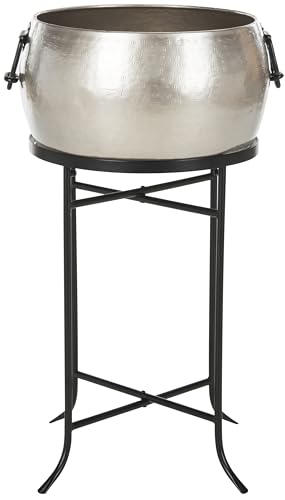 Safavieh Outdoor Collection Azov Pewter and Black Beverage Tub W/Stand