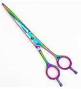 JIM PRO 7" Curved Dog Grooming Scissors with Safety Round Tips, Light Weight Professional Pet Gro...