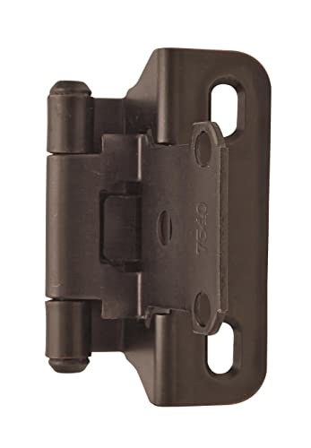 Image of Amerock 1 Pair 1 /4 inch Overlay Oil-Rubbed Bronze Partial Wrap Cabinet Hinge