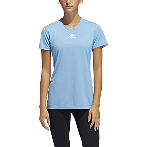 Adidas Women's Creator Climalite Short Sleeve Crew Neck Tee 12H5 L Light Blue #TOP26