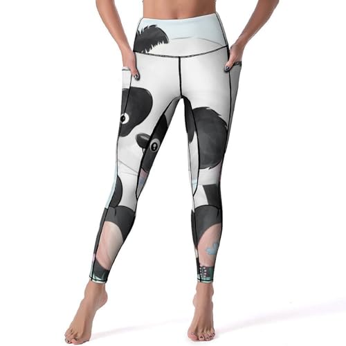 Legging femmes Oiseau Panda opaque pantalon de sport sans pli S