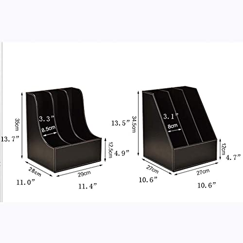 COLiJOL Boekenrek Boekenkast Desktop Boekenplank, 3 Plank Lederen Boekenplank, Drie Gaten Fillet/Drie Rijen van Rechte… - Image 3