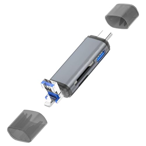 Ads-28 6ın1 Otg Card Reader- Lightning Apple; Iphone& Ipad için, USB 3.0 to Type C SD/TF Kart Okuyucu
