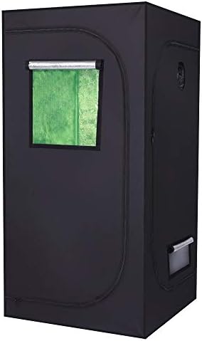 Plant Grow Tent,Home Use Hydroponic Plant Grow Tent with Observation Window and Floor Tray for Indoor Growing,Black (90x90x180cm)