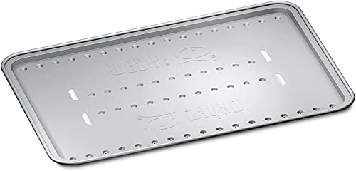 Weber Heat Shield - Small (33x23cm), 4 pieces, made of aluminum, compatible with Weber Roasting Rack - Small (6563), enables indirect grilling, ideal for all grills - Silver (6561)