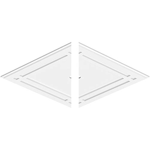 Image of Ekena Millwork CMP38X25DD2-01000 Diamond Architectural Grade PVC Contemporary, Two Piece Urethane Ceiling Medallions 38 inchW x 25 3 /8 inchH x 1 inchID x 13 1 /4 inchC x 1 inchP