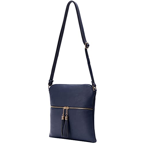 Image of Solene Womens Lightweight Medium Crossbody Purse with Tassel, Perfect Size Crossbody Bags for Daily Use, travel