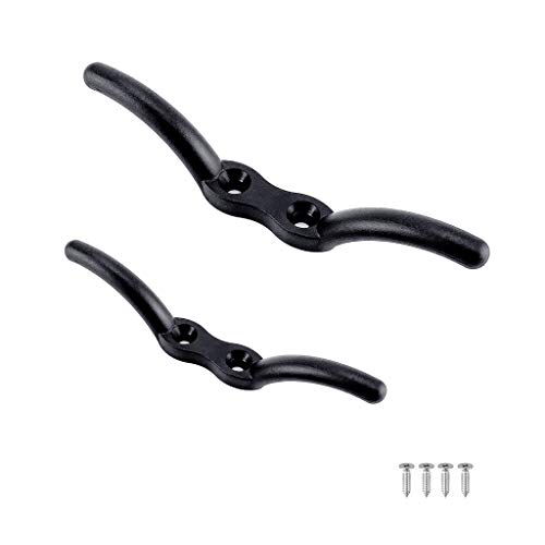 2 Pcs 4' Nylon Rope Cleat Marine Grade, Black