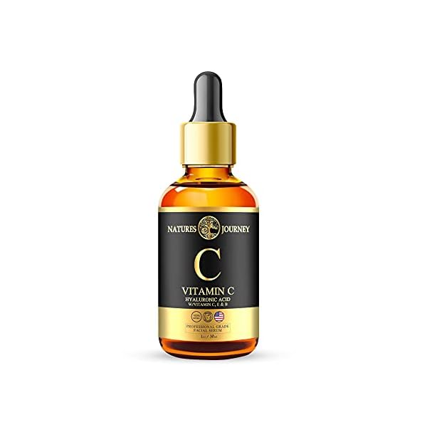 Vitamin-C-Serum-For-Face-with-Hyaluronic-Acid-Vitamin-E-Niacinamide-Anti-Aging-Serum-Boost-Hydration-Anti-Wrinkle-Skincare-Soft-Skin-Age-Spots-Pore-Cleanser-Acne-Scars-Beauty-Facial-Serums UMB Natures Journey Vitamin C Facial Serum - 1 oz Hyaluronic Acid, Radiant Glow, Anti-Wrinkle, Fine Line Minimizer, Anti-Aging, Acne Control, Skin Tone Corrector, Hydration Boost