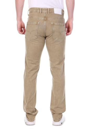 Image of Cotton Comfort Fit Jeans for Men | Full-Length Solid Denim Pants with Button Closure, Embroidered Design, Mid-Rise Casual Trousers for Daily | Classic Jeans for Office Bottoms (DI-249)