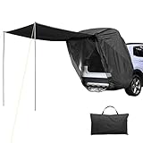 Yescom Universal Tailgate Tent w/Pole for SUV/Van/MPV/CUV Camping Travel Hatchback Awning Shade Mesh Net Waterproof Black