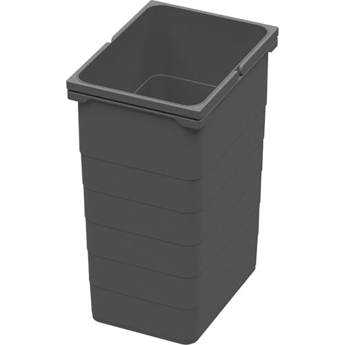 Caneca de basura 26 L con asa práctica plástico gris lava