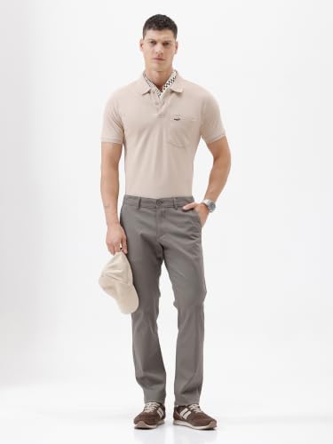 Image of CROCODILE Men's Solid Casual Wear T-Shirt | Polo Neck | Half Sleeves | Pull On | Regular