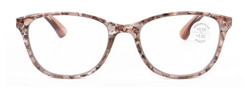 Image of Women Marble Print Clear Progressive Reading Glasses - Zero Power On Top - No Bubble Reader Z121