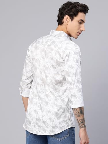 Image of Majestic Man Printed Pure Cotton Slim Fit Casual Shirt