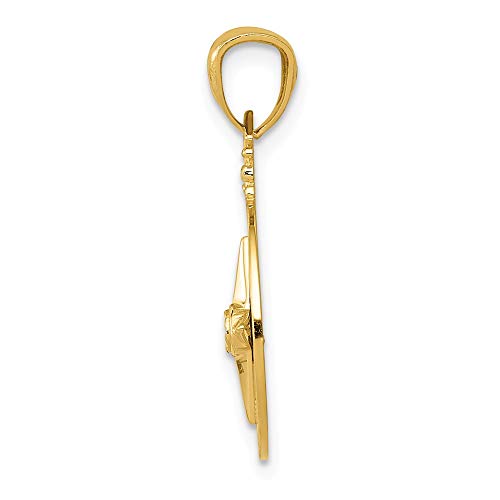 Solid 14k Yellow Gold Diamond-cut Compass Pendant Charm 22mm - Jewelry Gifts For Women Wife Mom Gifts For Men Husband Dad2