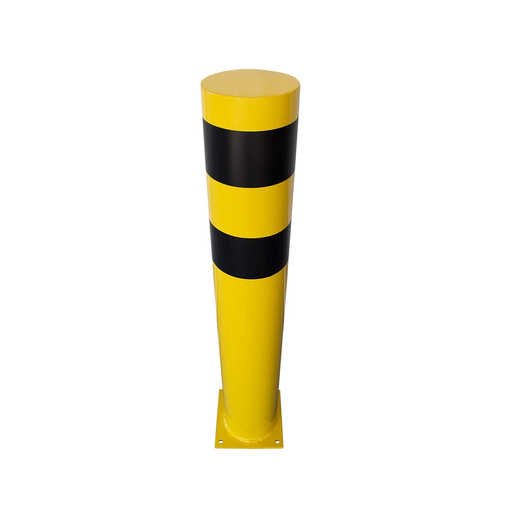 Palo di arresto in acciaio, diametro 108 x 1200 mm, colore: giallo/nero
