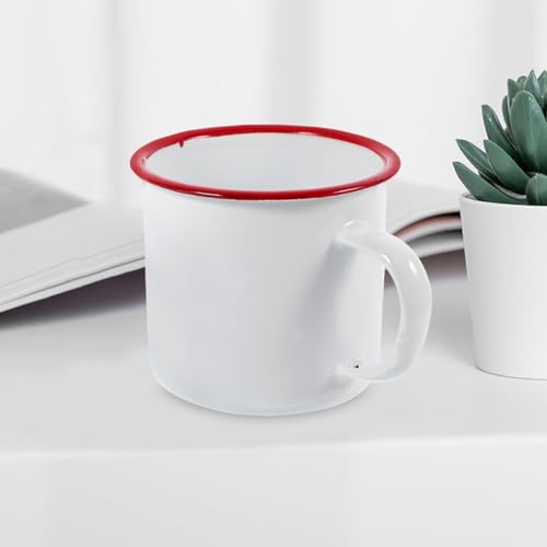 Toyvian 2 pack Enamel Water Cup 3.14 in Small Enamel Mugs Camping Coffee Mugs Set for Juice Milk Tea Home Office Restaurant by Toyvian - Used condition - Image 9