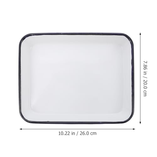 Plateau de Rangement Utilitaire en Émail Durable de Style Laboratoire