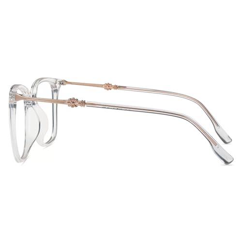 Image of Firmoo 2022 Blue Light Blocking Glasses for Women Men Square Nerd Eyeglasses Anti Blue Ray Anti Eye Strain Computer Screen Glasses,Clear