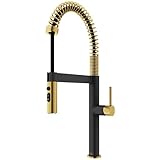 VIGO Edison Pro 20'' H Single Handle Pull Down Sprayer Kitchen Faucet in Matte Brushed Gold and Matte Black-VG02052MGMB