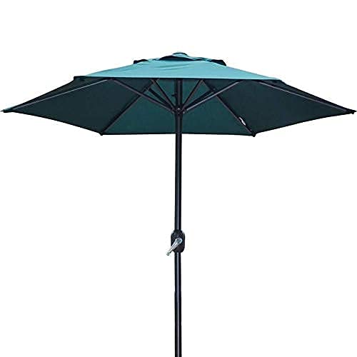 LYGSWDB Parasol ogrodowy 2M Parasol tarasowy Uv70+ Parasol stołowy z korbą do ogrodu, trawnika, tarasu, podwórka i basenu, niebieski - 6,5 stopy / 200 cm (brązowy 6,5 stopy / 200 cm)
