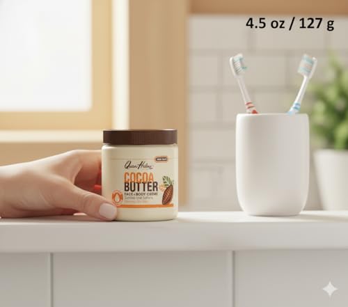 Queen Helene Cocoa Butter Face & Body Cream – Extra Rich Moisturizing Formula for Dry Skin | Softens, Smooths & Restores Radiance | 4.8 oz Jar