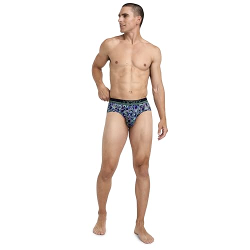 Jockey Men's Underwear True Style Brief - 3 Pack, Future Dusk Cherished Stripe/Faded Grape/Deconstructed Geo, L4