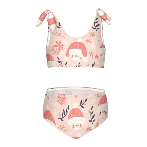 KLL Christmas Holly Berries Girls 2 Piece Bikini Set Quick-Dry Bathing Suit Swimming Suits Cute Shoulder Strap