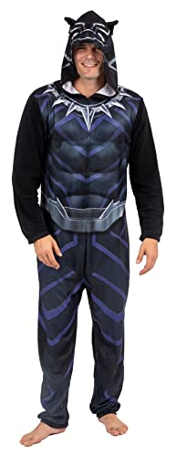 Marvel Men's Black Panther Hooded One Piece Pajama