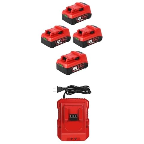 Rapid Battery Charger Station for Milwaukee M18 Charger and 18v Battery 4Pack Replacement for Milwaukee M18 Battery 6.5A Cover