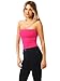 MixMatchy Women's 3 Pack Tube Top with Built-in Shelf Bra, Double Layered Strapless Bandeau Top, Y2K Side Ruched Casual Shirts 3PACK - Black/White/Hot Pink XS