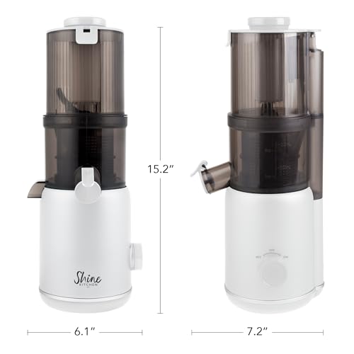 Shine Multi-Batch Compact Cold Press Juicer SMB-1, Hands-Free, Hopper Continuous Feed, Portable