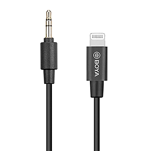 Saras BOYA BY-K1 3.5mm TRS to Lighting Adapter Cable for iPhone 11 Saras Xs Max Xr 8PlusJ}CNɐڑBY-WM4BY-WM8 Saras