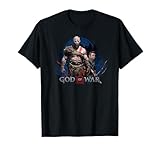 God of War Kratos and Son Blue Glow T-Shirt