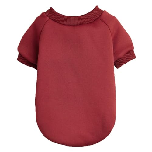 Image of Soft Puppy Sweater for Small Dogs Winter Knit Pullover, Wine XL | Elastic Cuffs Pet Clothes, Holiday Party Matching, Fall Winter Daily Outfit, Soft Breathable Machine Washable Sweatshirt