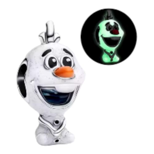 Abalorio muñeco de nieve Frozen de plata para pulseras de abalorios y charms 3