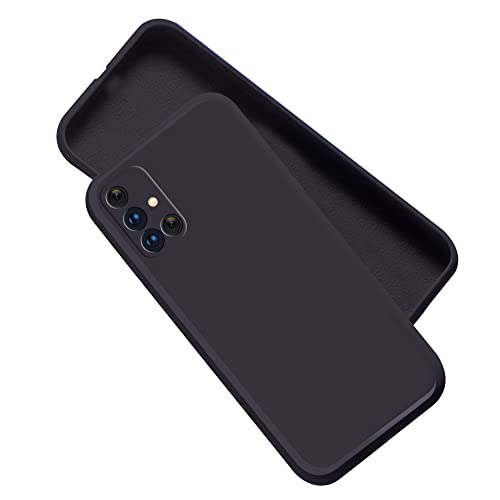 Image of A rtistque Liquid TPU Silicone Matte Shockproof Flexible with Camera Protection Soft Back Cover Case for Samsung Galaxy M31s - Black