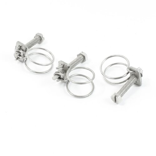 Aexit 3 Pcs Hose Clamps 18mm Diameter Dual Steel Wire Water Oil Tube Ratcheting Hose Clamps Hose Clamps